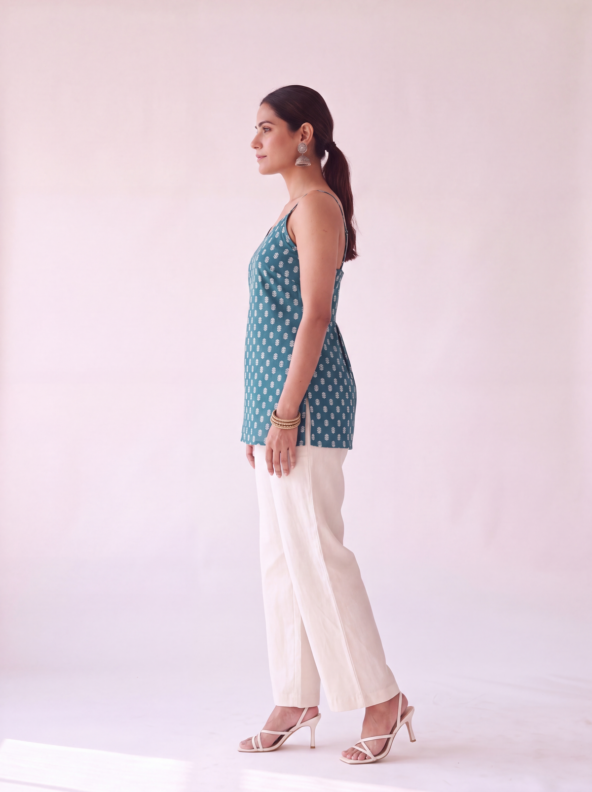 Mira V-Neck Lace-Back Top